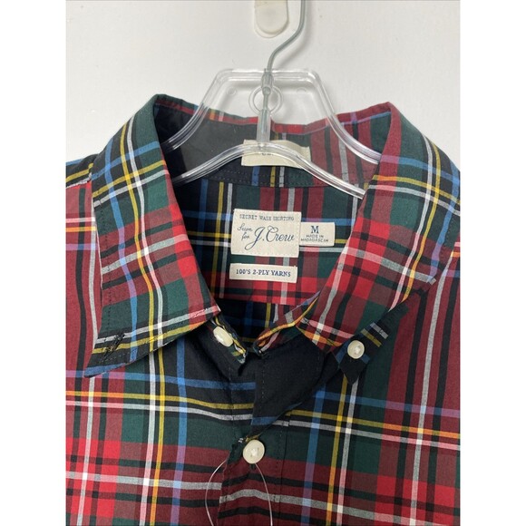 J.Crew Plaid Cotton Shirt Size M Men Classic Button Down Multicolor Long Sleeve - Picture 5 of 13